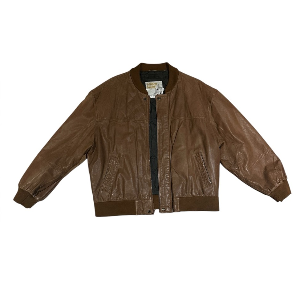 Vintage London Towne Leather Bomber Jacket